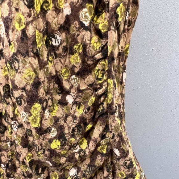 Victor Alfaro Knit Top Tunic size L Shirred Sides Short Sleeve Forest Naturecore - Picture 4 of 6